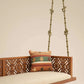 ANANTA - Indian Jhula in Walnut Finished Solid Wood & Brass Chain Links with small animal motifs