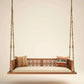 ANANTA - Indian Jhula in Walnut Finished Solid Wood & Brass Chain Links with small animal motifs