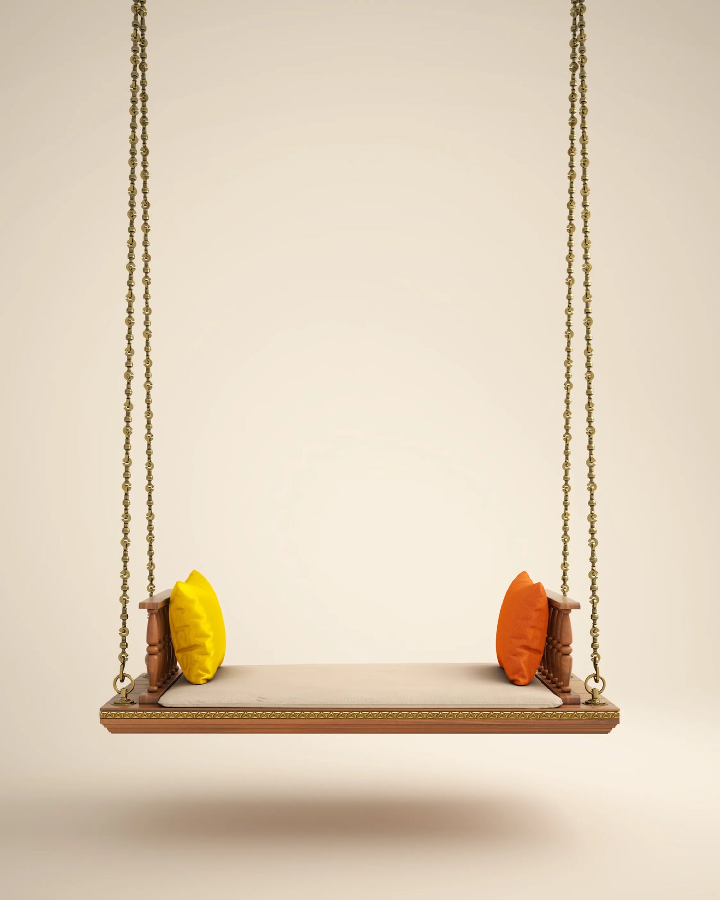 Artisan Wooden Swing with Armrests