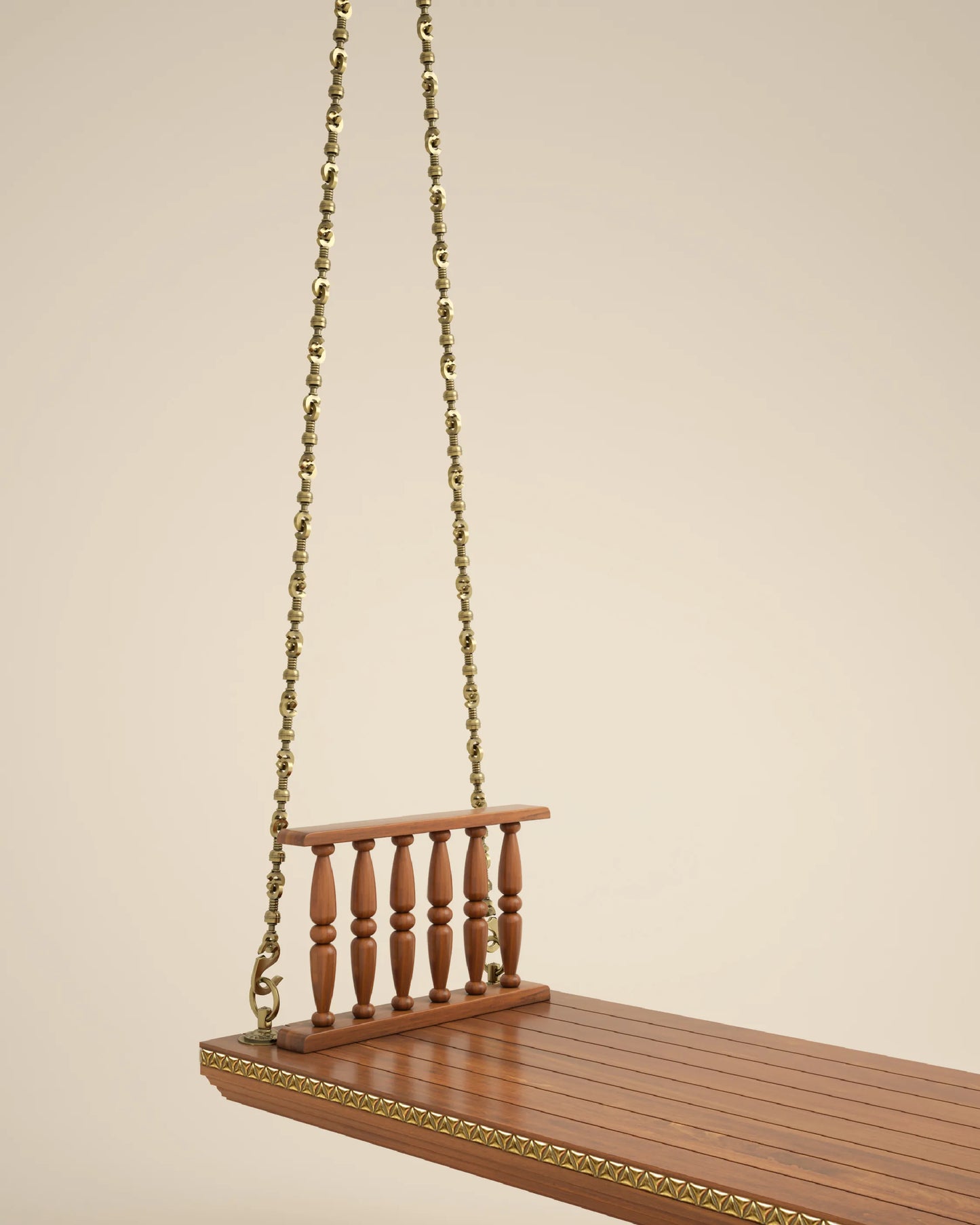 Traditional Wooden Jhula with Armrests for home