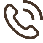 Phone icon in brown outline on a white background