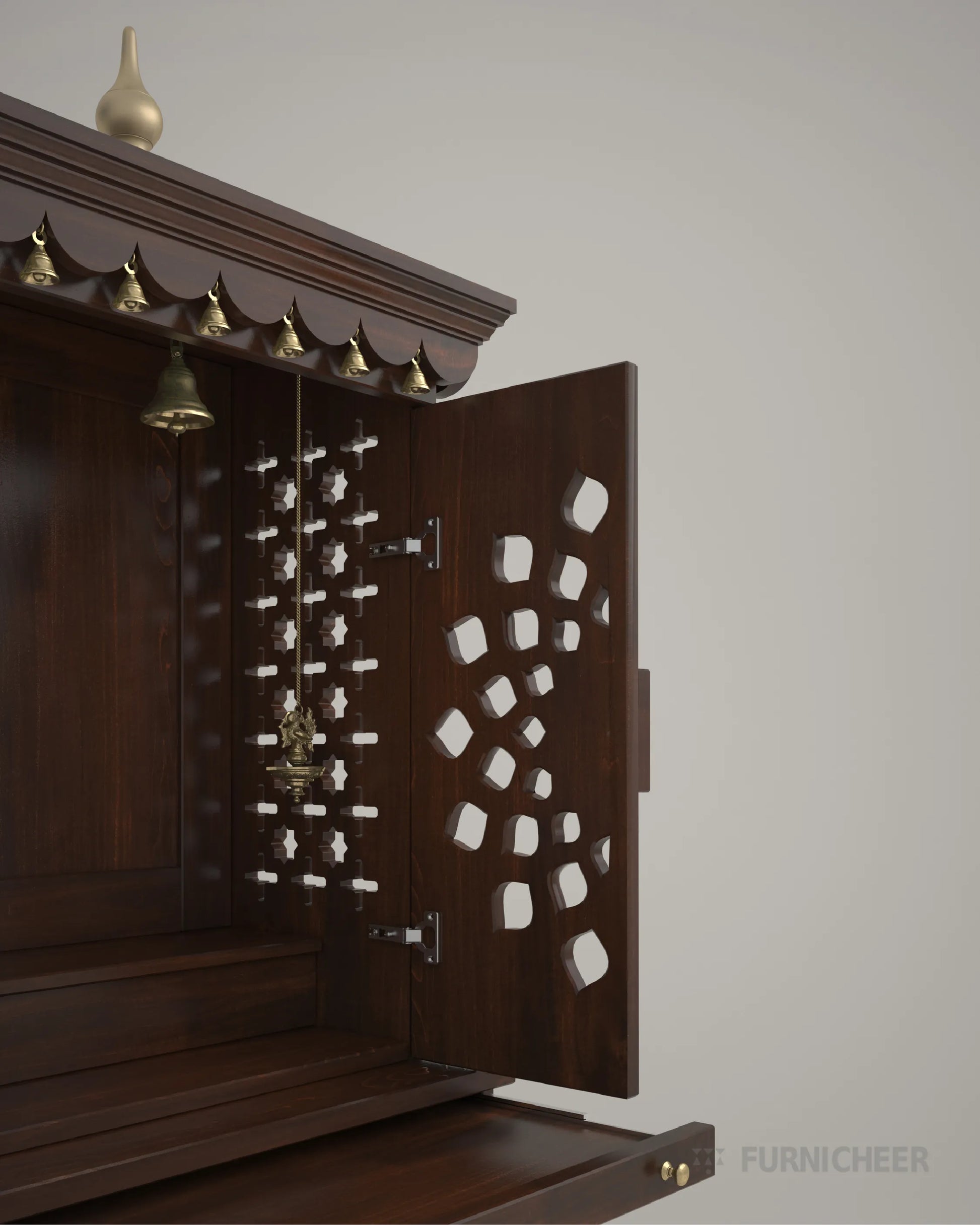 Solid Wooden prayer unit with storage and door