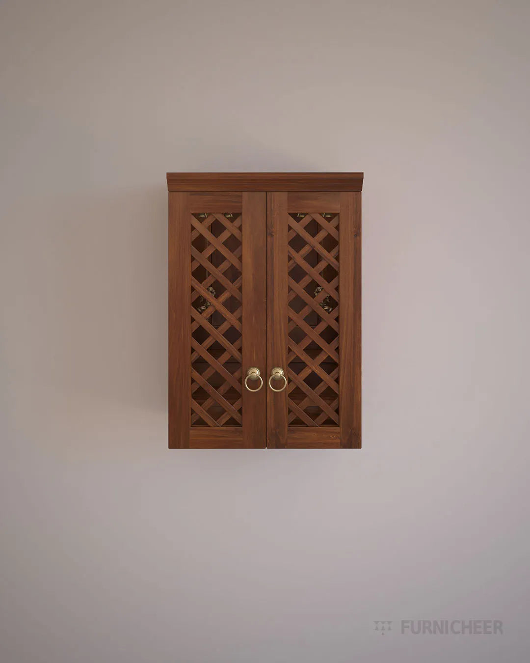 Timeless Wooden Shrine with brass Knobs
