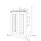 Solid Wood Mandir With Tray & Cutouts Size Diagram