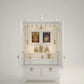 White Classic Wooden Pooja Cabinet Mandir for Home