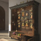 BHEEMA - Beautifully Crafted Free-Standing Puja Temple with Door, Tray, Storage and Pure Brass Accents