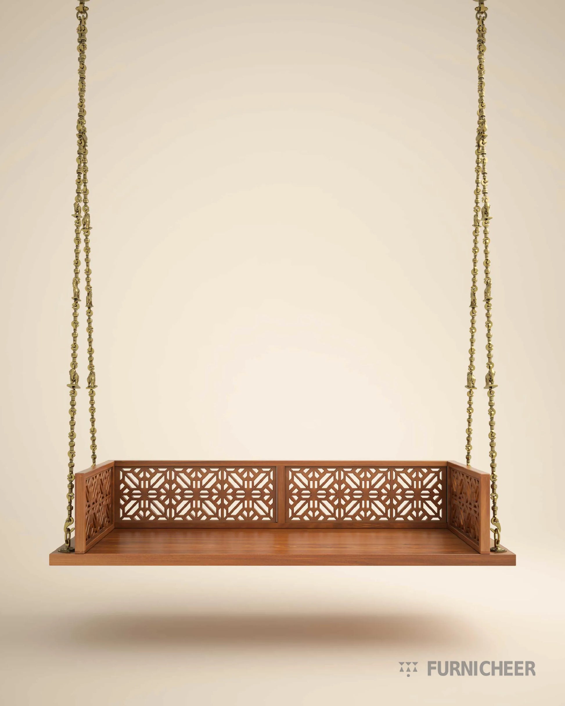 Handcrafted Wooden Swing with Chain
