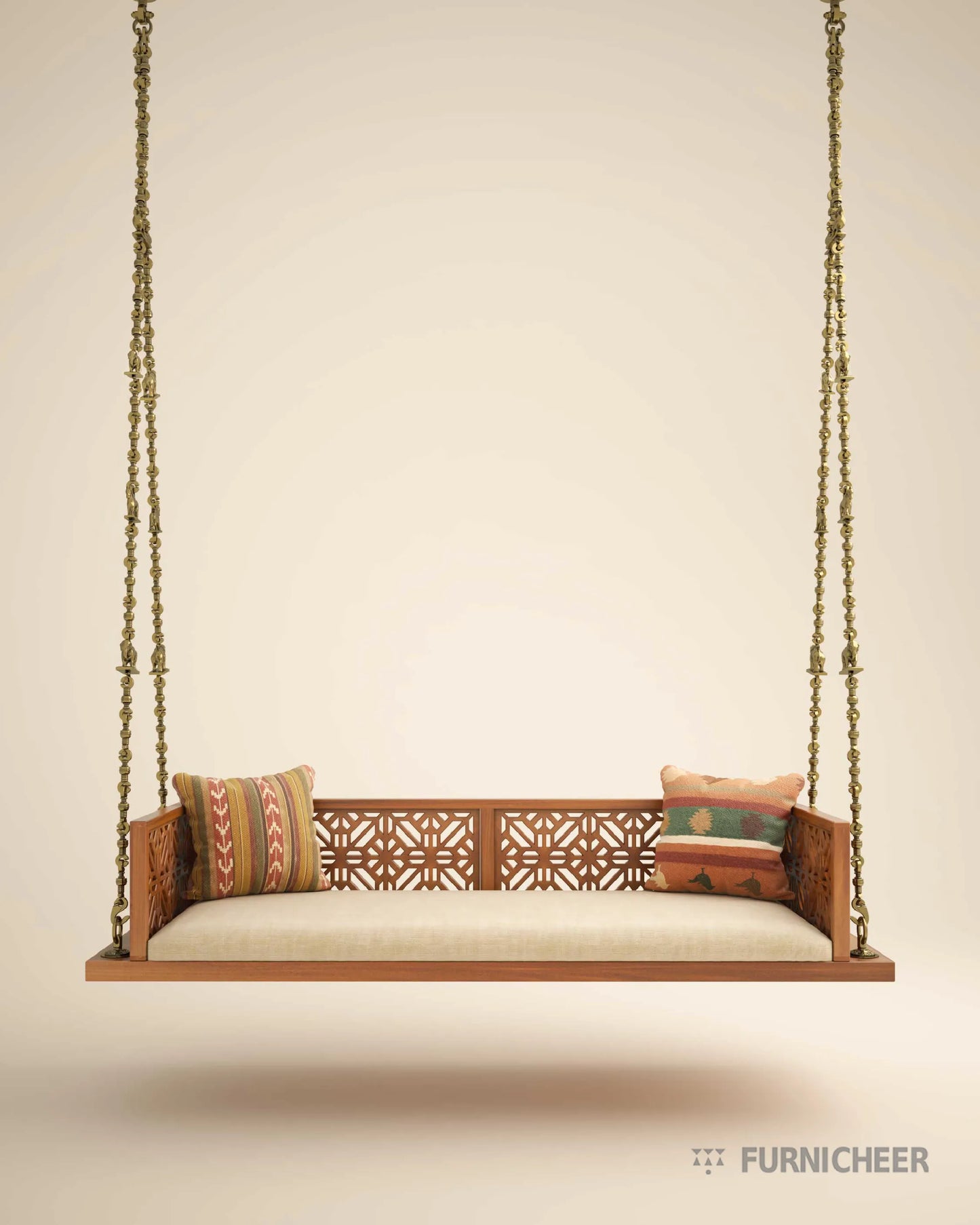 Traditional Wooden Swing with Chain 