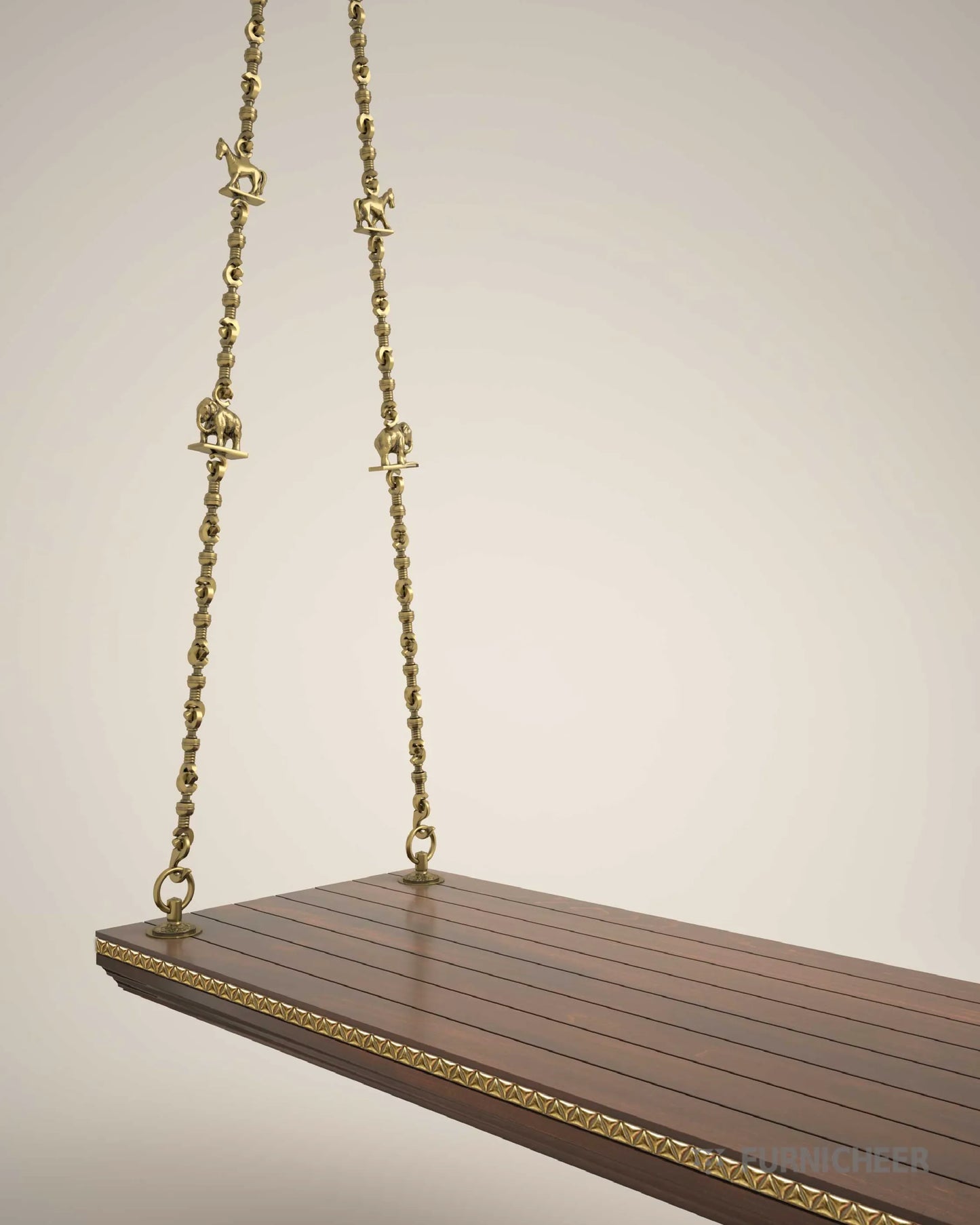 Indoor Porch Swing with Brass Chains