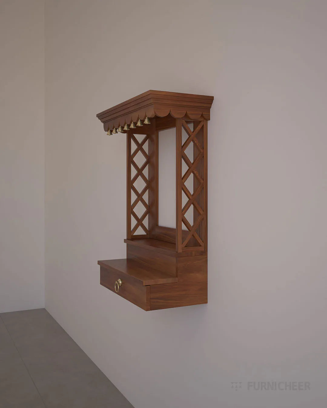 Wall-Mounted Pooja Cabinet for Home Decor