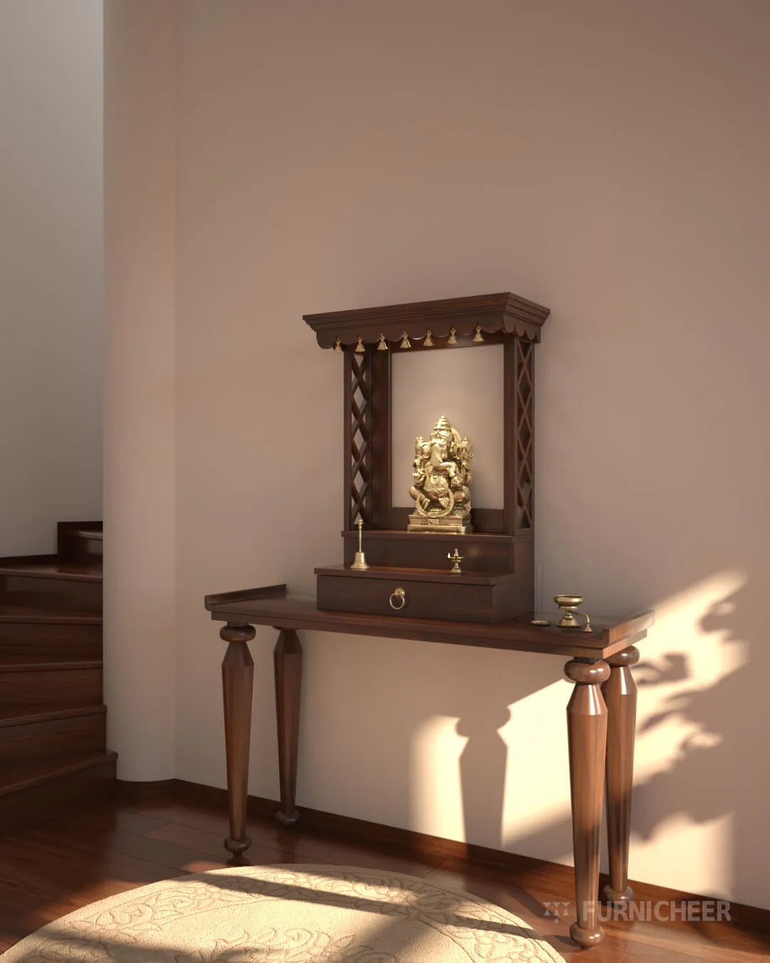 High-End Wall-Mounted Puja Temple for home