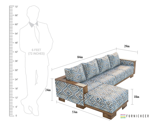 L Shape Sofa Measurements, L Shape Sofa Standard Size In Feet